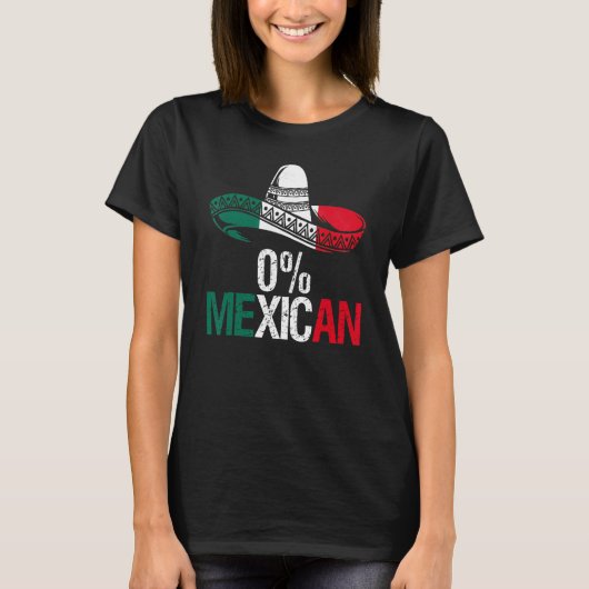 0 Mexican With Sombrero And Mustache For Cinco de  Tシャツ (正面)