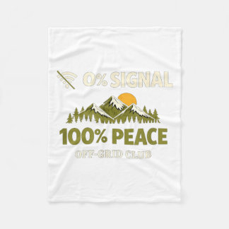 0 Signal 100 Peace Off-Grid Club Hiking Mountain フリースブランケット