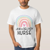 0g7e Rainbow Labor And Delivery Nurse Appreciation Tシャツ (正面)