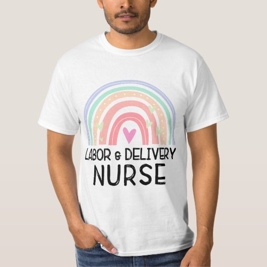 0g7e Rainbow Labor And Delivery Nurse Appreciation Tシャツ (正面)