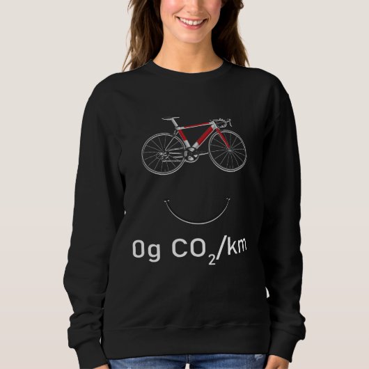 0g Co2 Km Bicyle Smile Cyclist Bicycle Cycling ON  スウェットシャツ (正面)