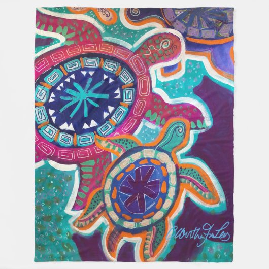 0riginal原生の芸術の60x80カメ毛布 フリースブランケット (正面)