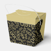 0th Birthday Party金ゴールド/黒い数字パターン フェイバーボックス (裏面サイド)