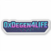 0xDegen4Life Cyberpunk Crypto Vinyl Sticker シール (正面)