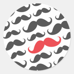 赤い 髭シール Zazzle Co Jp
