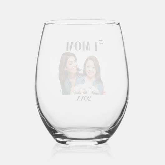 #1お母さん/フォトステムレスワイングラス ステムなしワイングラス (裏面)