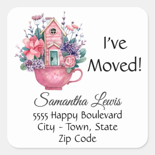 1お洒落.5インチまたは3インチアドレスのステッカーを移動 スクエアシール (正面)