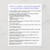 1から20の乗算グラフ | Math Timesテーブル チラシ (裏面)