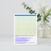 1から20の乗算グラフ | Math Timesテーブル ポストカード (スタンド正面)