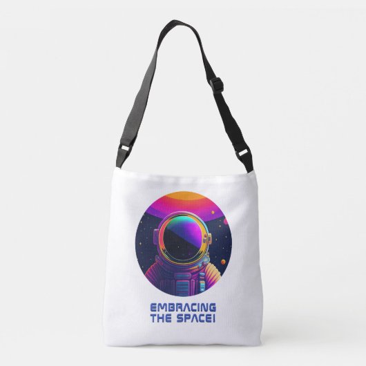 1かわいらしトートバッグに宇宙2を抱き込む クロスボディバッグ (裏面)