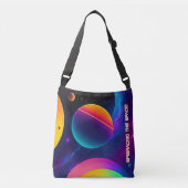 1かわいらしトートバッグに宇宙2を抱き込む クロスボディバッグ (正面)