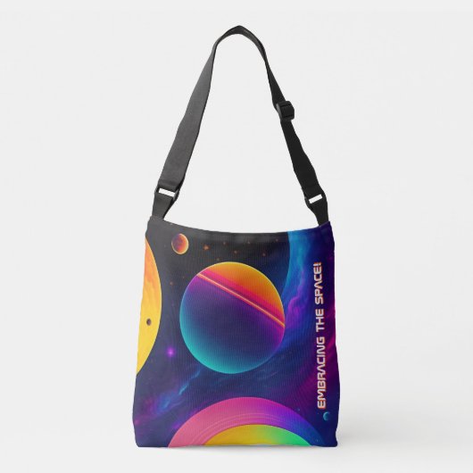 1かわいらしトートバッグに宇宙2を抱き込む クロスボディバッグ (正面)