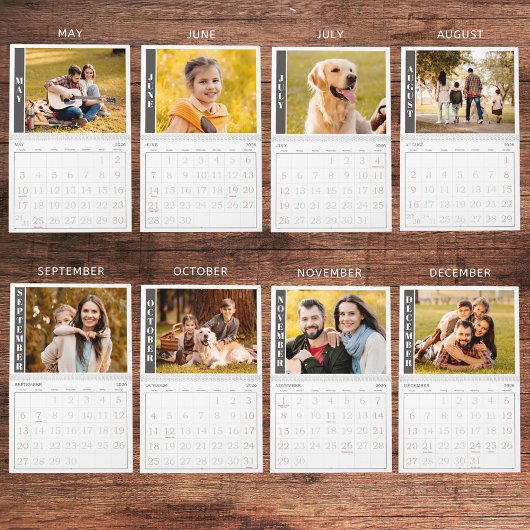 1かモダン月独身の当たりの写真とコラージュの表紙 カレンダー