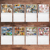 1かモダン月12枚の写真コラージュ カレンダー