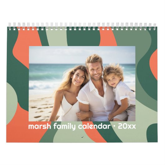 1か月に2枚の写真モダンオーガニック抽象芸術 カレンダー (カバー)