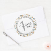 1か月のマイルストーンベビーのグラフとバルーン ラウンドシール (封筒)