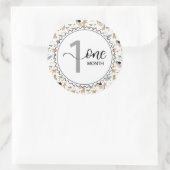 1か月のマイルストーンベビーのグラフとバルーン ラウンドシール (バッグ)