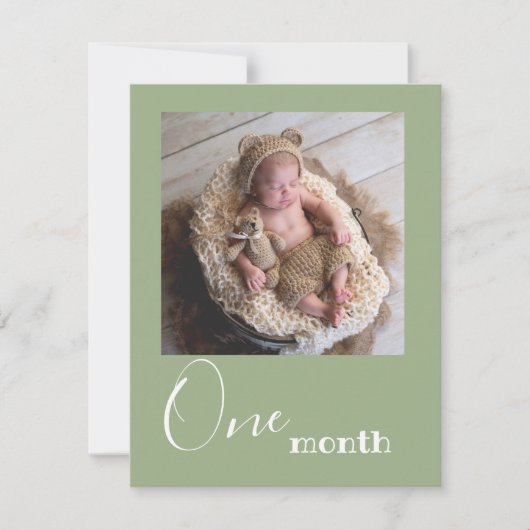1か月の写真の最初の誕生日バナーカード (正面)