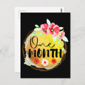 1か月の古いベビーマイルストーンのラベル ポストカード (正面/裏面)