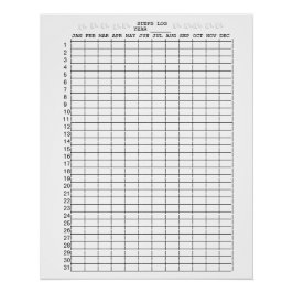 1か月の日毎のステップのログ・シート ポスター