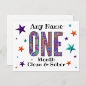 1か月または年の個人カードの名パーソナライズされた前 ポストカード (正面/裏面)