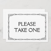 「1つお取りください」 アールデコスタイルのウェディングサイン 招待状 (正面/裏面)