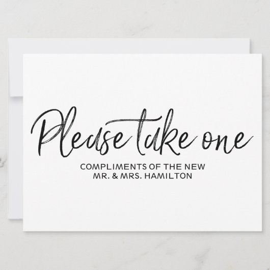 「1つお取りください」ウェディング フェイバーズ レターディング サイン 招待状 (正面)