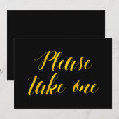 「1つお取りください」ゴールド箔風 おしゃれな結婚式看板 招待状 (正面/裏面)