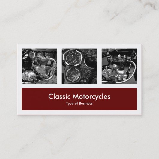 1つと3つの写真-暗いあずき色 名刺 (正面)