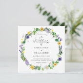 1つにまとめて |素朴な水の色ワイルドフラワーウェディング 招待状 (スタンド正面)