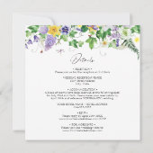 1つにまとめて |素朴な水の色ワイルドフラワーウェディング 招待状 (裏面)