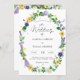 1つにまとめて |素朴ワイルドフラワー結婚ズ 招待状