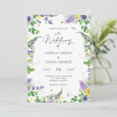 1つにまとめて | Boho水彩ワイルドフラワー結婚ズ 招待状 (スタンド正面)