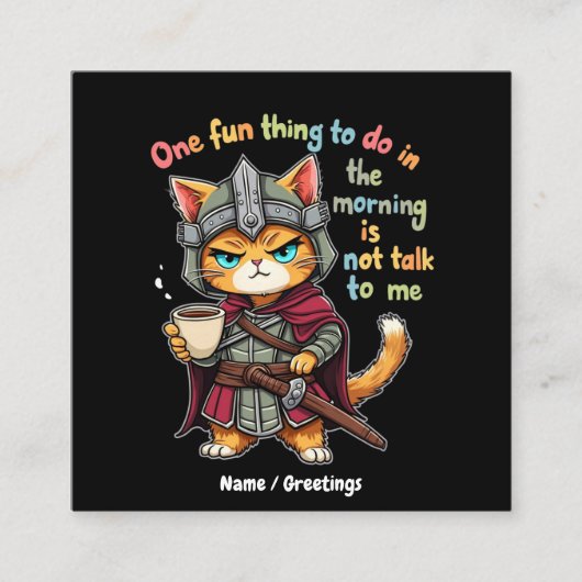 1つのおもしろいが私と話さないこと スクエア名刺 (正面)