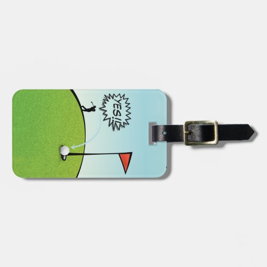1つのおもしろいなゴルフ・ボールの穴、ゴルファーのギフト ラゲッジタグ (正面横)