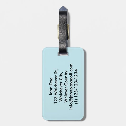 1つのおもしろいなゴルフ・ボールの穴、ゴルファーのギフト ラゲッジタグ (裏面縦)