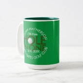 1つのおもしろいに穴をモダン開ける ツートーンマグカップ (正面左)