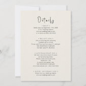 1つのおもしろいスクリプトでクリームをすべてミニマル結婚リスト 招待状 (裏面)