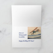 1つのおもしろいモデルからのヴィンテージの飛行機101番目の誕生日 カード (内部)