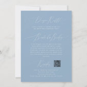 1つのお洒落赤ちゃんシャワーでほこりっぽい青い写真 招待状 (裏面)