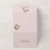 1つのかわいらし招待状でフローラをすべてピンクにする オールインワン招待状 (外側)