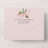 1つのかわいらし招待状でフローラをすべてピンクにする オールインワン招待状 (裏面)