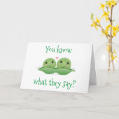 1つのさやに2本の豆が…**記念日** カード (黄色い花)