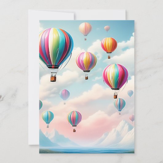 1つのつまクマ熱気球ツインズ1st誕生日 招待状 (裏面)