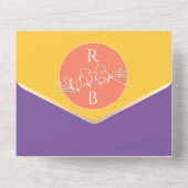 1つのはっきりした招待状に明るい結婚ピンク色の オールインワン招待状 (裏面)