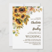 1つのひまわりフローラ結婚 招待状 (正面)