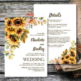 1つのひまわりフローラ結婚 招待状