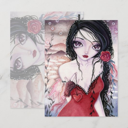 1つのみのハート – はがき (正面/裏面)