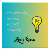 1つのアイディアのみを取る – 編集可能な名前Glossy ポスター (正面)