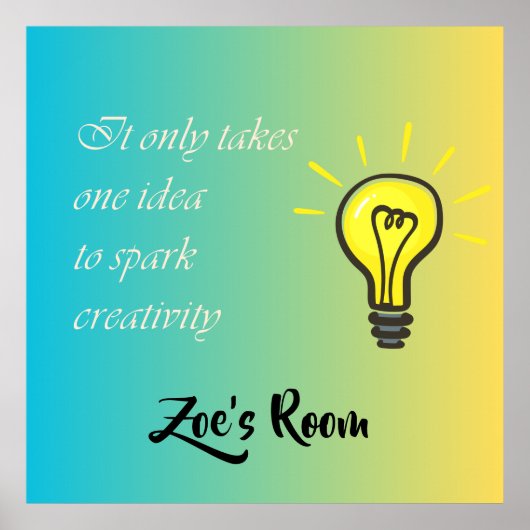 1つのアイディア(編集可能な名前)のみを取る ポスター (正面)